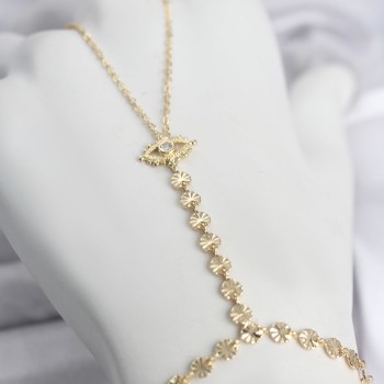 Gold Renk Pirinç Zirkon Taşlı Göz Model Şahmeran Gold Renk Pirinç Zirkon Taşlı Göz Model Şahmeran