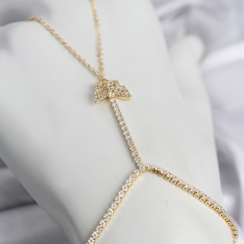 Gold Renk Pirinç Zirkon Taşlı Kelebek Model Şahmeran Gold Renk Pirinç Zirkon Taşlı Kelebek Model Şahmeran