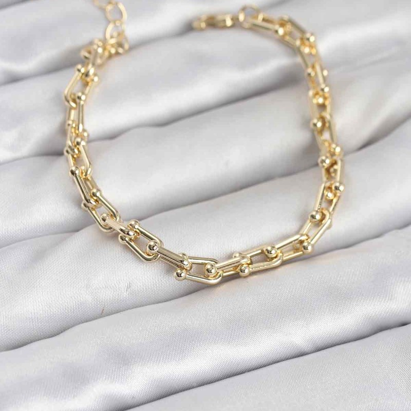 Gold Renk Tifani Model Pirinç Kadın Bileklik Gold Renk Tifani Model Pirinç Kadın Bileklik