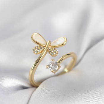 Gold Renk Yusufçuk Model Zirkon Taşlı Kadın Yüzük Gold Renk Yusufçuk Model Zirkon Taşlı Kadın Yüzük