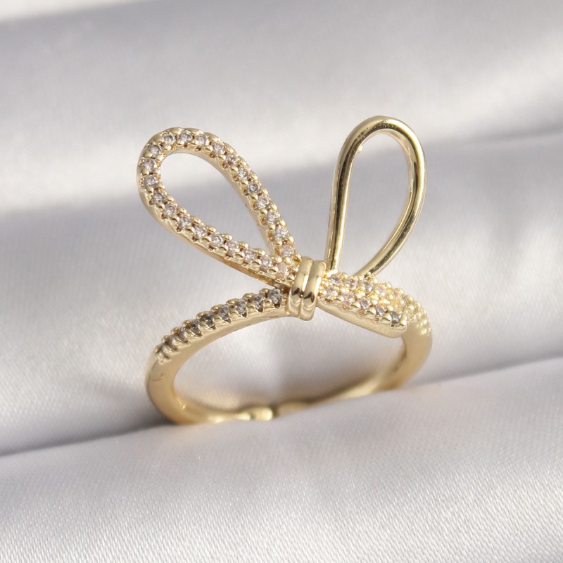 Gold Renk Zirkon Taşlı Düğüm Model Kadın Yüzük Gold Renk Zirkon Taşlı Düğüm Model Kadın Yüzük
