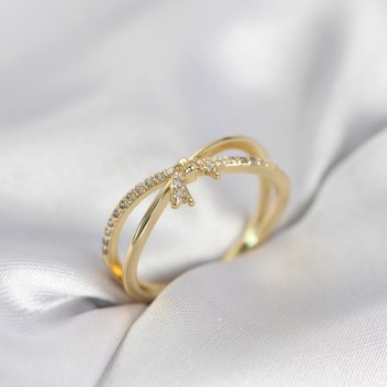 Gold Renk Zirkon Taşlı Fiyonk Model Kadın Yüzük Gold Renk Zirkon Taşlı Fiyonk Model Kadın Yüzük