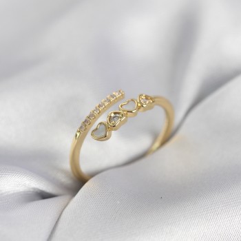 Gold Renk Zirkon Taşlı Minimal Kalp Model Kadın Yüzük Gold Renk Zirkon Taşlı Minimal Kalp Model Kadın Yüzük