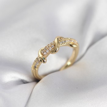Gold Renk Zirkon Taşlı Sarmal Yılan Model Kadın Yüzük Gold Renk Zirkon Taşlı Sarmal Yılan Model Kadın Yüzük