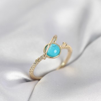 Gold Renk Zirkon Taşlı Satürn Model Kadın Yüzük Gold Renk Zirkon Taşlı Satürn Model Kadın Yüzük