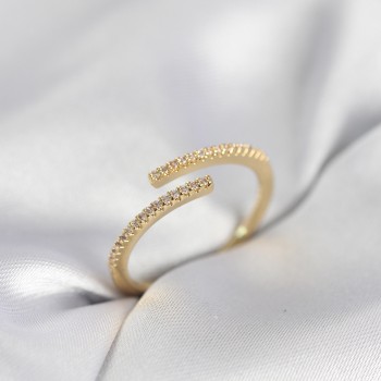 Gold Renk Zirkon Taşlı Yılan Tarz Kadın Yüzük Gold Renk Zirkon Taşlı Yılan Tarz Kadın Yüzük