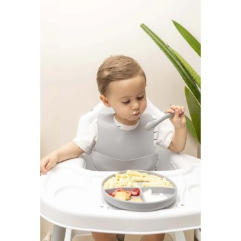 Gri 3’lü Silikon Yemek Seti – Önlük + Diş Kaşıyıcılı Kaşık + Vakumlu Tabak Gri 3’lü Silikon Yemek Seti – Önlük + Diş Kaşıyıcılı Kaşık + Vakumlu Tabak