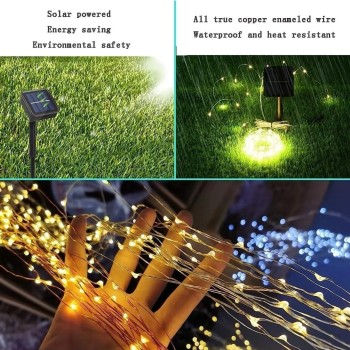 Güneş Enerjili 200 LED Dış Mekan Aydınlatma Şeridi Güneş Enerjili 200 LED Dış Mekan Aydınlatma Şeridi