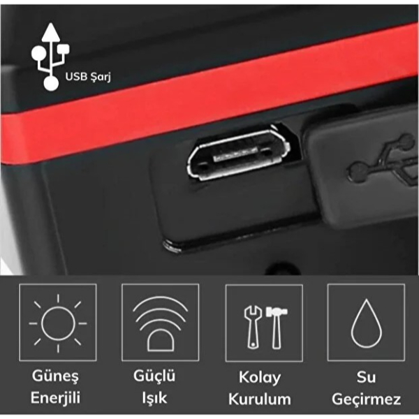 Güneş Enerjili Bisiklet Işıklı Korna Güneş Enerjili Bisiklet Işıklı Korna