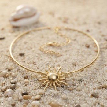 Güneş Model Gold Renk Choker Kadın Kolye