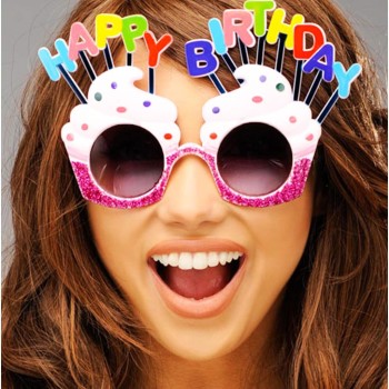 Happy Birthday Beyaz Fuşya Parti Gözlüğü Happy Birthday Beyaz Fuşya Parti Gözlüğü
