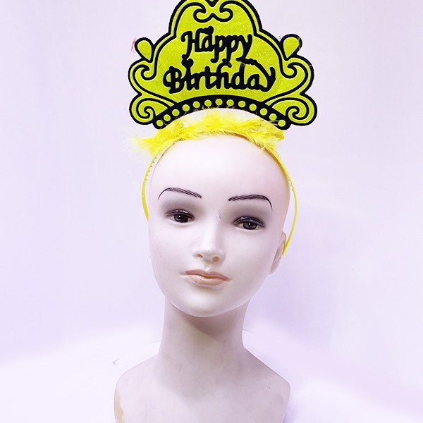 Happy Birthday Neon Sarı Taç Happy Birthday Neon Sarı Taç