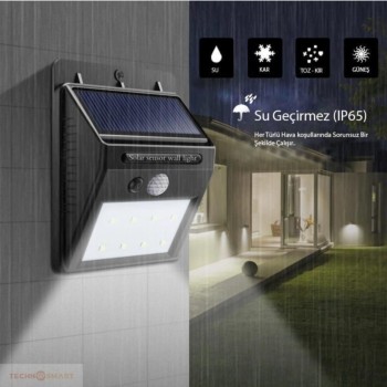 Hareket Sensörlü Solar Dış Mekan Lambası