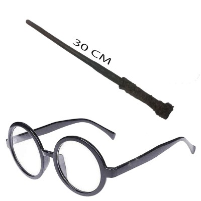 Harry Potter Asası ve Siyah Çerçeveli Gözlük Seti Harry Potter Asası ve Siyah Çerçeveli Gözlük Seti