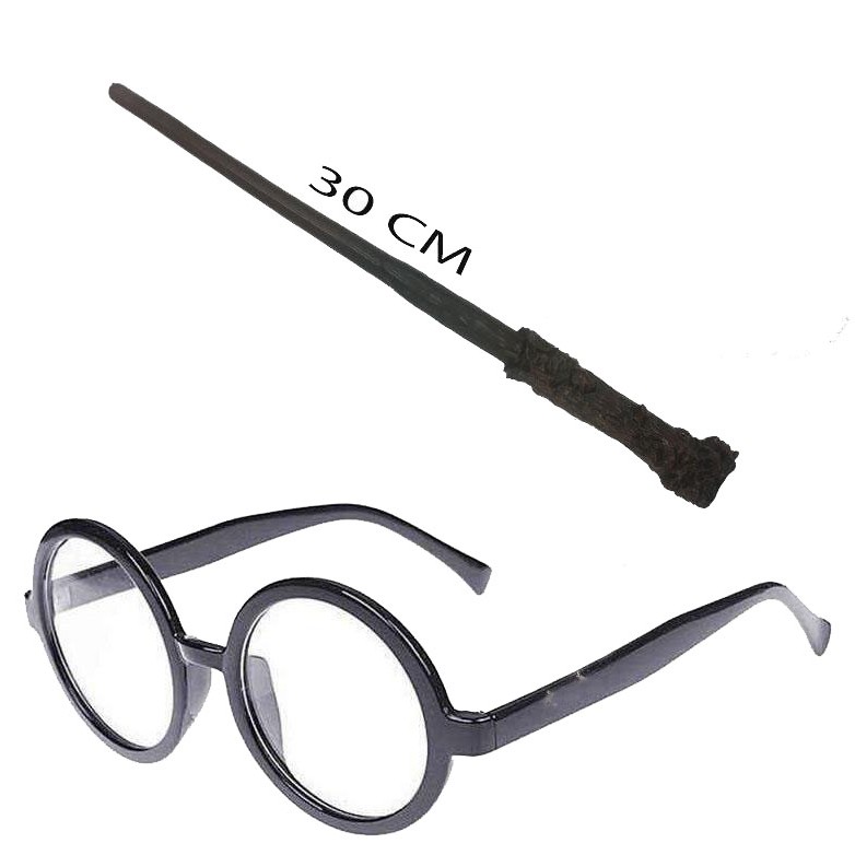 Harry Potter Asası ve Siyah Çerçeveli Gözlük Seti Harry Potter Asası ve Siyah Çerçeveli Gözlük Seti