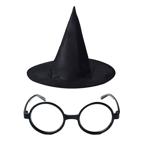 Harry Potter Şapkası ve Gözlüğü Siyah Renk Harry Potter Şapkası ve Gözlüğü Siyah Renk