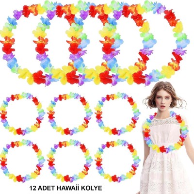 Hawaii Çiçekli Boyun Kolyesi 12 Adet Hawaii Çiçekli Boyun Kolyesi 12 Adet