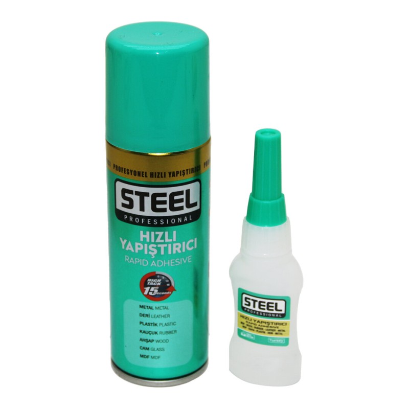 Hızlı Yapıştırıcı Seti - Aktivatör Spreyli - 100 ml ve 20 gr Hızlı Yapıştırıcı Seti - Aktivatör Spreyli - 100 ml ve 20 gr
