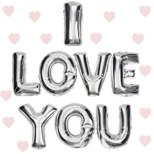I Love You Folyo Balon Gümüş Renk 35 CM I Love You Folyo Balon Gümüş Renk 35 CM