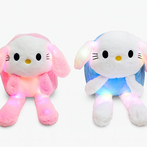 Işıklı Peluş Oynar Kulaklı My Melody ve Cinnamoroll Sırt Çantası Işıklı Peluş Oynar Kulaklı My Melody ve Cinnamoroll Sırt Çantası