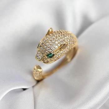 Jaguar Model Gold Renk Zirkon Taşlı Kadın Yüzük Jaguar Model Gold Renk Zirkon Taşlı Kadın Yüzük