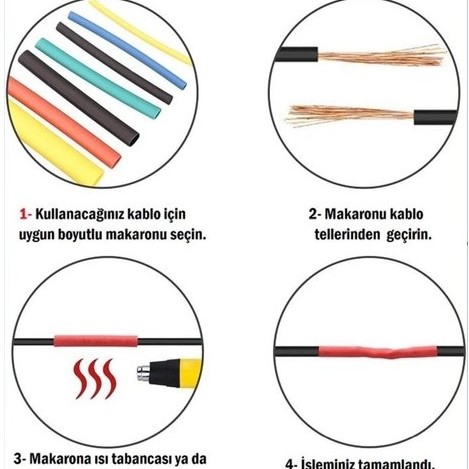 Kablo Koruyucu Makaron Seti 560 Parça Kablo Koruyucu Makaron Seti 560 Parça