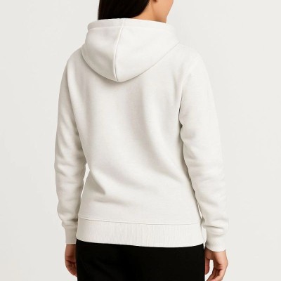 Kadın 3 İplik Kapüşonlu Tam Fermuarlı Kanguru Cepli Sweatshirt Hoodie - Beyaz Kadın 3 İplik Kapüşonlu Tam Fermuarlı Kanguru Cepli Sweatshirt Hoodie - Beyaz
