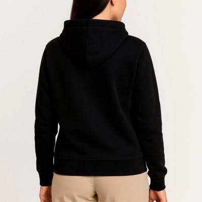 Kadın 3 İplik Kapüşonlu Tam Fermuarlı Kanguru Cepli Sweatshirt Hoodie - Siyah Kadın 3 İplik Kapüşonlu Tam Fermuarlı Kanguru Cepli Sweatshirt Hoodie - Siyah