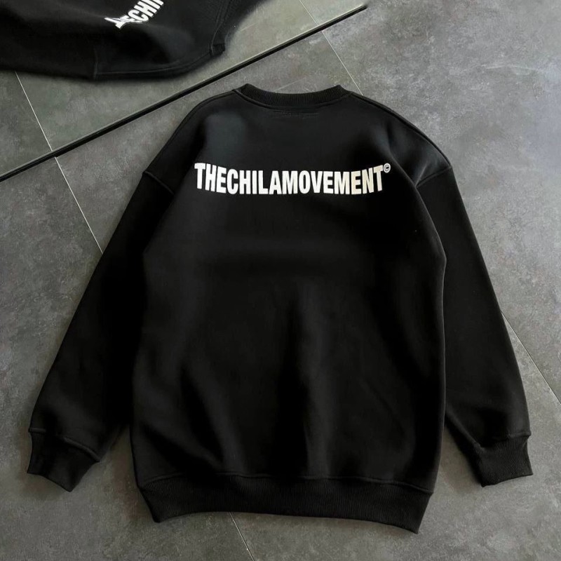 Kadın 3 iplik Kışlık pamuklu Bisiklet Yaka Oversize Baskılı SweatShirt - Siyah Kadın 3 iplik Kışlık pamuklu Bisiklet Yaka Oversize Baskılı SweatShirt - Siyah