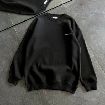 Kadın 3 iplik Kışlık pamuklu Bisiklet Yaka Oversize Baskılı SweatShirt - Siyah Kadın 3 iplik Kışlık pamuklu Bisiklet Yaka Oversize Baskılı SweatShirt - Siyah