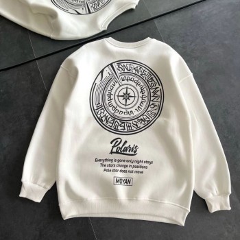 Kadın 3 iplik Pamuklu Bisiklet Yaka Baskılı SweatShirt - Beyaz Kadın 3 iplik Pamuklu Bisiklet Yaka Baskılı SweatShirt - Beyaz