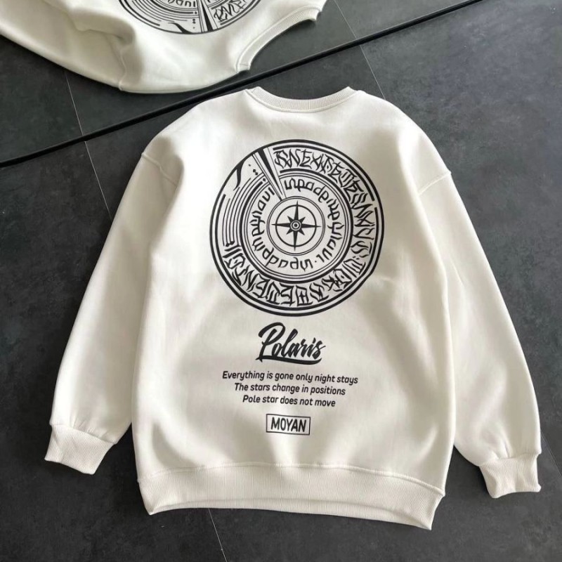 Kadın 3 iplik Pamuklu Bisiklet Yaka Baskılı SweatShirt - Beyaz Kadın 3 iplik Pamuklu Bisiklet Yaka Baskılı SweatShirt - Beyaz