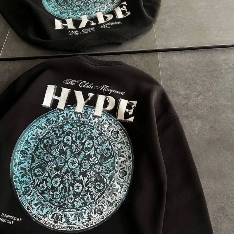Kadın 3 İplik Pamuklu Bisiklet Yaka Baskılı SweatShirt - Siyah Kadın 3 İplik Pamuklu Bisiklet Yaka Baskılı SweatShirt - Siyah