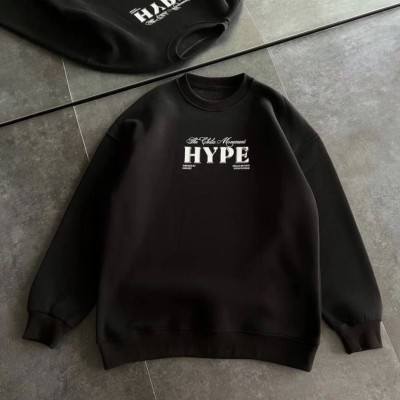 Kadın 3 İplik Pamuklu Bisiklet Yaka Baskılı SweatShirt - Siyah Kadın 3 İplik Pamuklu Bisiklet Yaka Baskılı SweatShirt - Siyah