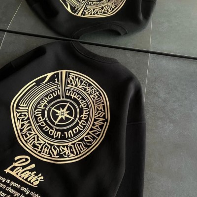Kadın 3 iplik Pamuklu Bisiklet Yaka Baskılı SweatShirt - Siyah Kadın 3 iplik Pamuklu Bisiklet Yaka Baskılı SweatShirt - Siyah