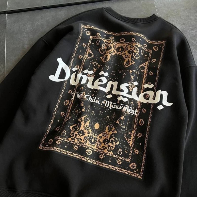 Kadın 3 İplik Pamuklu Bisiklet Yaka Baskılı SweatShirt - Siyah Kadın 3 İplik Pamuklu Bisiklet Yaka Baskılı SweatShirt - Siyah