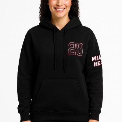 Kadın 3 İplik Pamuklu Kapüşonlu Kanguru Cepli Baskılı Hoodie Sweatshirt - Siyah Kadın 3 İplik Pamuklu Kapüşonlu Kanguru Cepli Baskılı Hoodie Sweatshirt - Siyah
