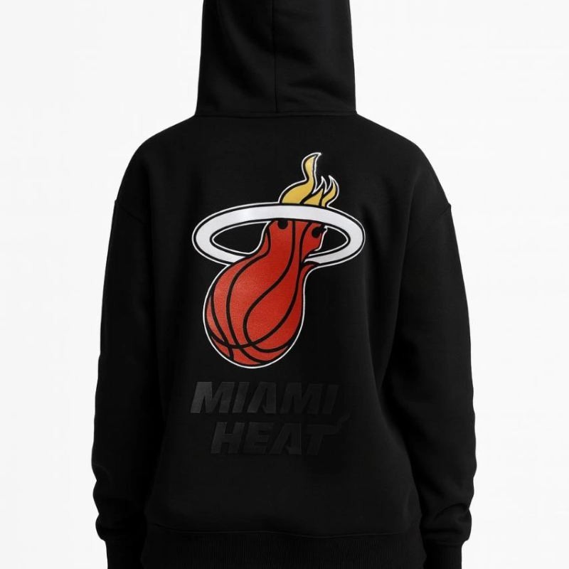 Kadın 3 İplik Pamuklu Kapüşonlu Kanguru Cepli Baskılı Hoodie Sweatshirt - Siyah Kadın 3 İplik Pamuklu Kapüşonlu Kanguru Cepli Baskılı Hoodie Sweatshirt - Siyah