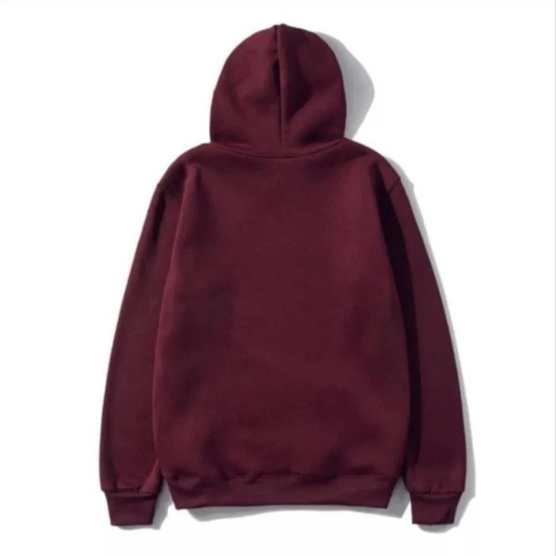Kadın 3 İplik Pamuklu Kapüşonlu Kanguru Cepli Düz Hoodie Sweatshirt - Bordo Kadın 3 İplik Pamuklu Kapüşonlu Kanguru Cepli Düz Hoodie Sweatshirt - Bordo