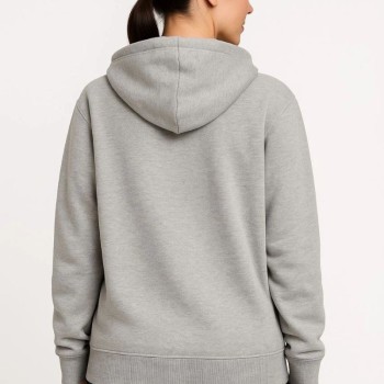 Kadın 3 İplik Pamuklu Kapüşonlu Tam Fermuarlı Kanguru Cepli Sweatshirt Hoodie - Gri Kadın 3 İplik Pamuklu Kapüşonlu Tam Fermuarlı Kanguru Cepli Sweatshirt Hoodie - Gri