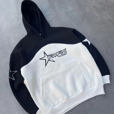 Kadın 3 İplik Pamuklu Parçalı Nakış İşlemelı Kapüşonlu SweatShirt Hoodie - Siyah Kadın 3 İplik Pamuklu Parçalı Nakış İşlemelı Kapüşonlu SweatShirt Hoodie - Siyah
