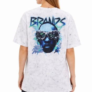 Kadın Asit Yıkamalı Oversize Tişört Bisiklet Yaka Kısa Kol T-shirt - Beyaz Kadın Asit Yıkamalı Oversize Tişört Bisiklet Yaka Kısa Kol T-shirt - Beyaz