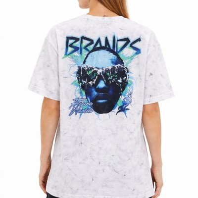 Kadın Asit Yıkamalı Oversize Tişört Bisiklet Yaka Kısa Kol T-shirt - Beyaz Kadın Asit Yıkamalı Oversize Tişört Bisiklet Yaka Kısa Kol T-shirt - Beyaz