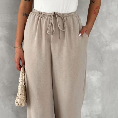 Kadın Ayrobin Oversize Kadın Pantalon - Bej Kadın Ayrobin Oversize Kadın Pantalon - Bej
