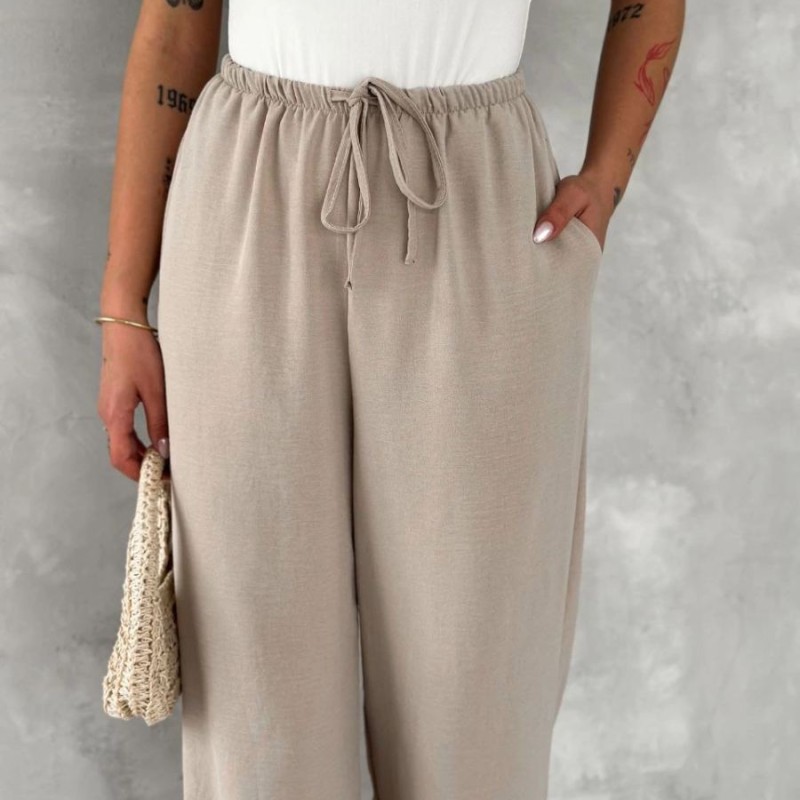 Kadın Ayrobin Oversize Kadın Pantalon - Bej Kadın Ayrobin Oversize Kadın Pantalon - Bej