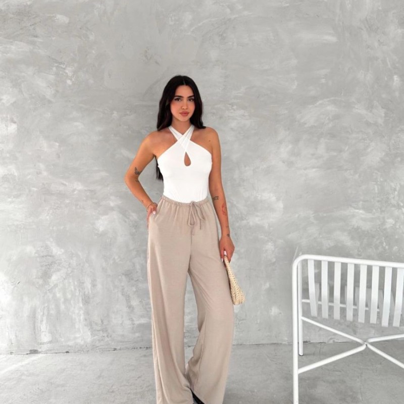 Kadın Ayrobin Oversize Kadın Pantalon - Bej Kadın Ayrobin Oversize Kadın Pantalon - Bej