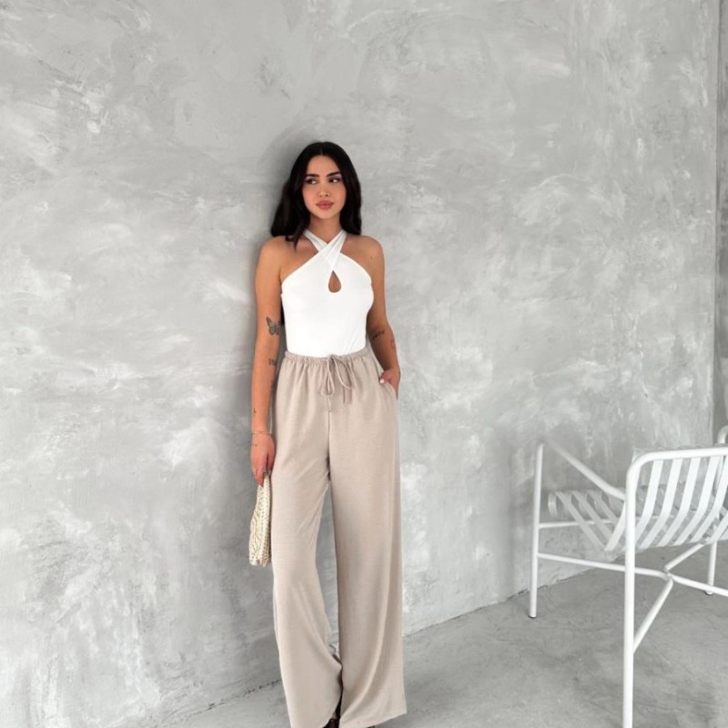 Kadın Ayrobin Oversize Kadın Pantalon - Bej Kadın Ayrobin Oversize Kadın Pantalon - Bej