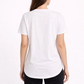 Kadın Basic T-Shirt Kısa Kol Bisiklet Yaka Oval Kesim Tişört - Beyaz Kadın Basic T-Shirt Kısa Kol Bisiklet Yaka Oval Kesim Tişört - Beyaz