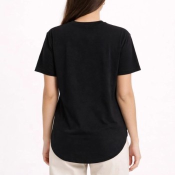 Kadın Basic T-Shirt Kısa Kol Bisiklet Yaka Oval Kesim Tişört - Siyah Kadın Basic T-Shirt Kısa Kol Bisiklet Yaka Oval Kesim Tişört - Siyah