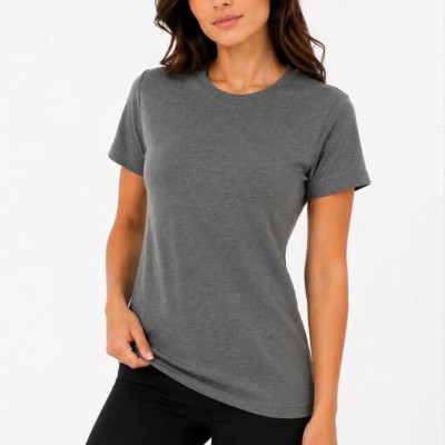 Kadın Basic Tişört Bisiklet Yaka Kısa Kol Günlük Yazlık Slim fit T-Shirt - Antrasit Kadın Basic Tişört Bisiklet Yaka Kısa Kol Günlük Yazlık Slim fit T-Shirt - Antrasit